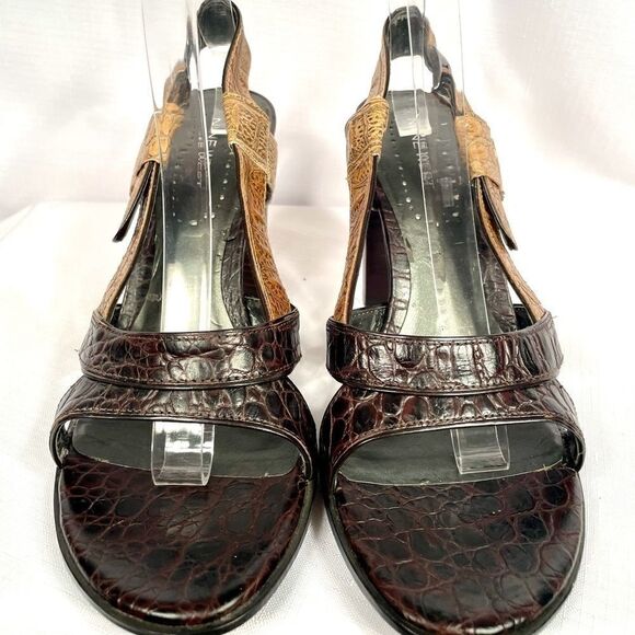 NINE WEST SHADES OF BROWN SANDAL SIZW 10M Vintage - Picture 2 of 6